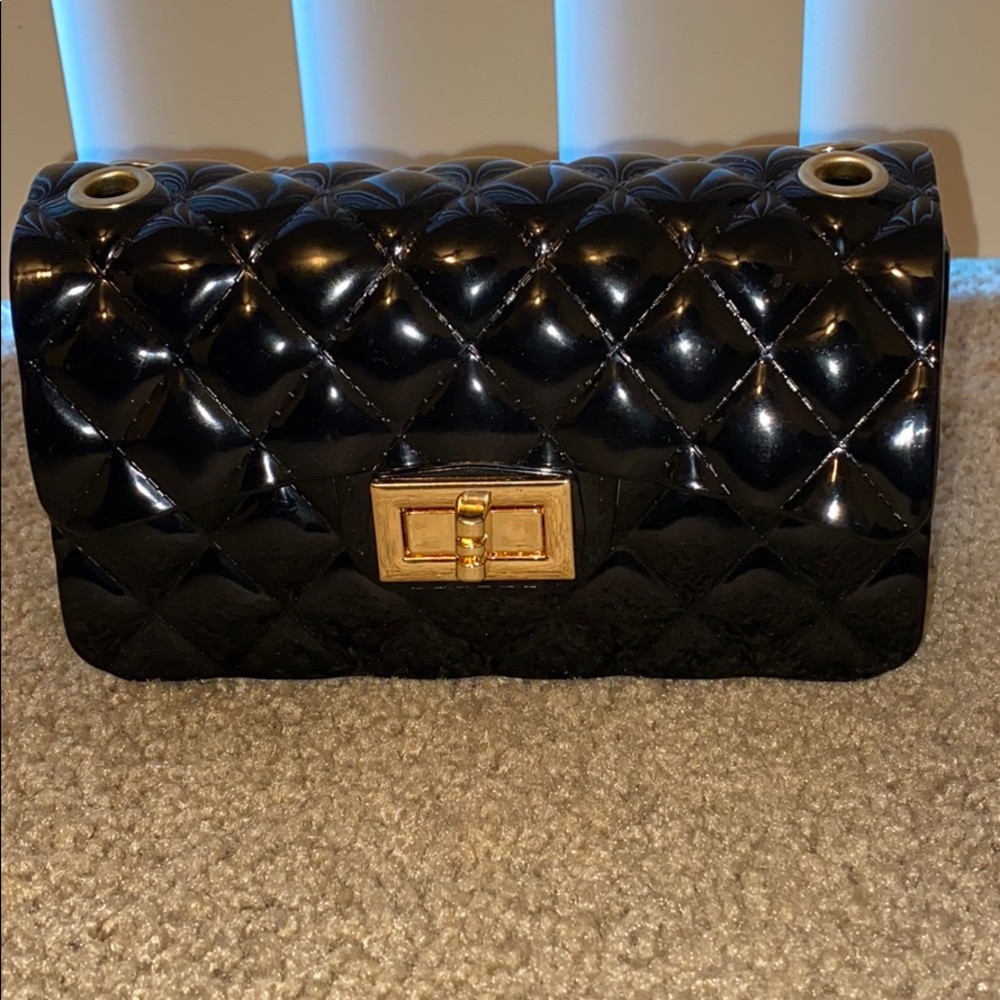 Mini jelly purse w/ gold straps